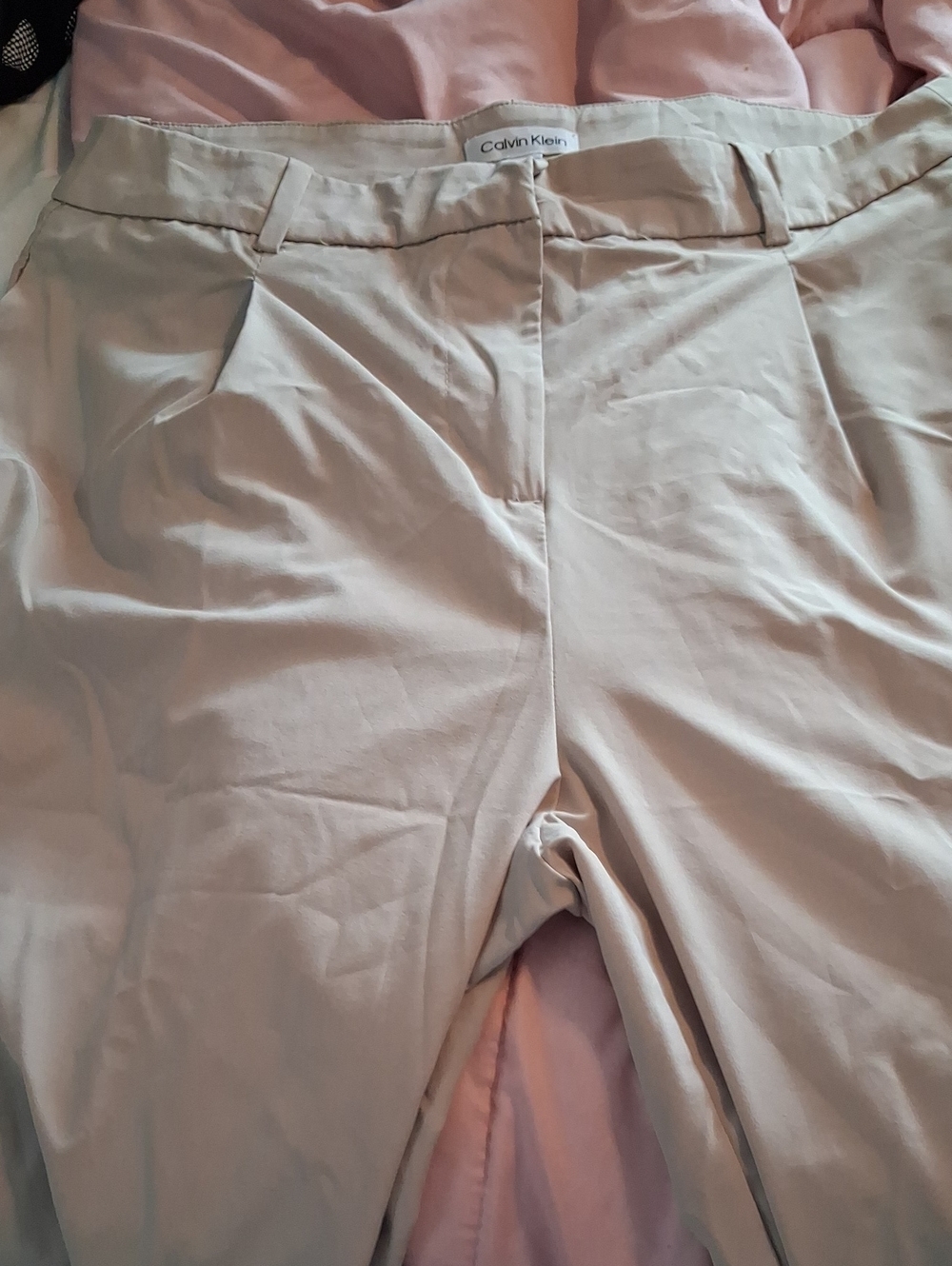 Calvin Klein Women's Light Taupe Wide Leg Pants